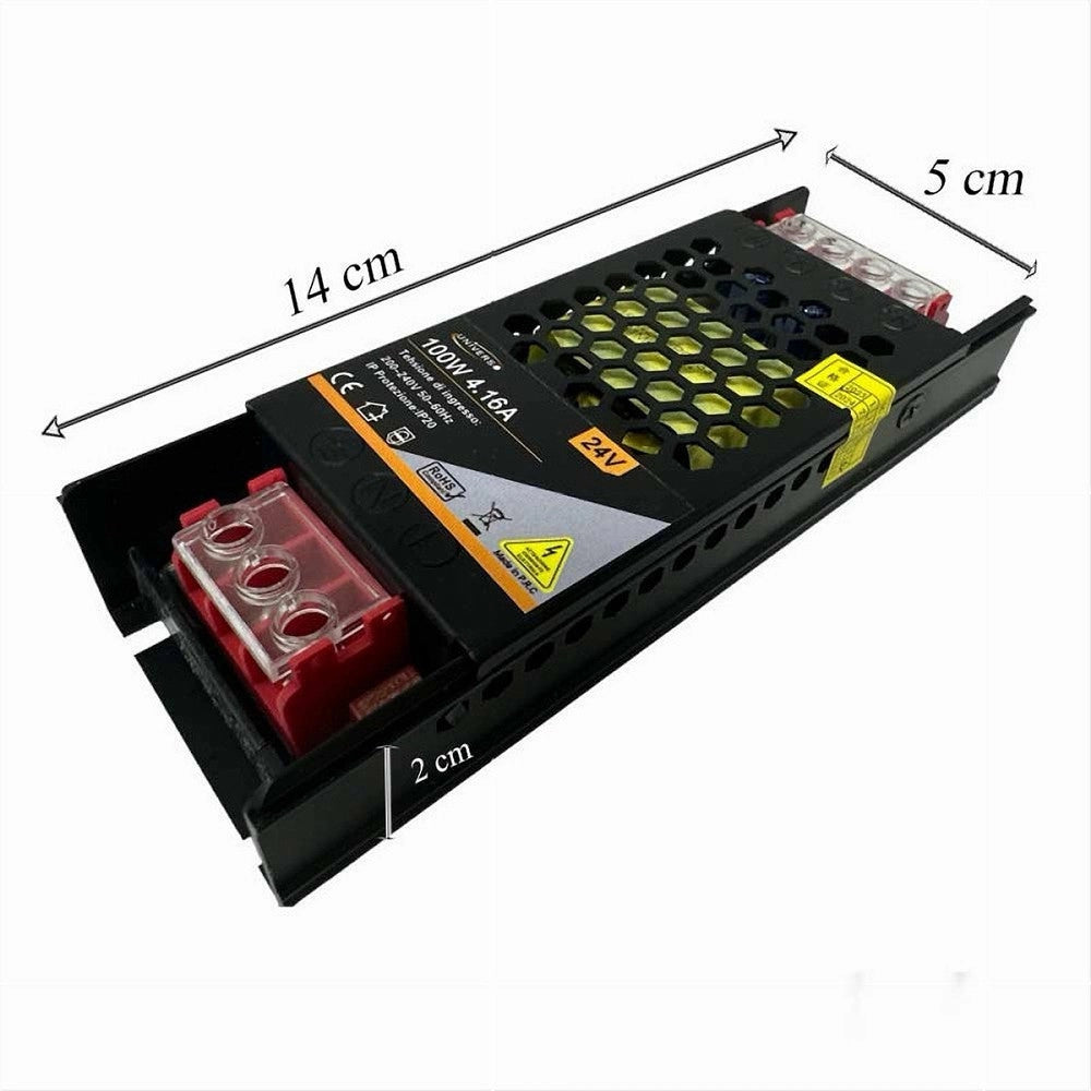 Trade Shop - Alimentatore Slim Stabilizzato 24v 100w Switch Trasformatore 4.16mha Fhyla100w24v -