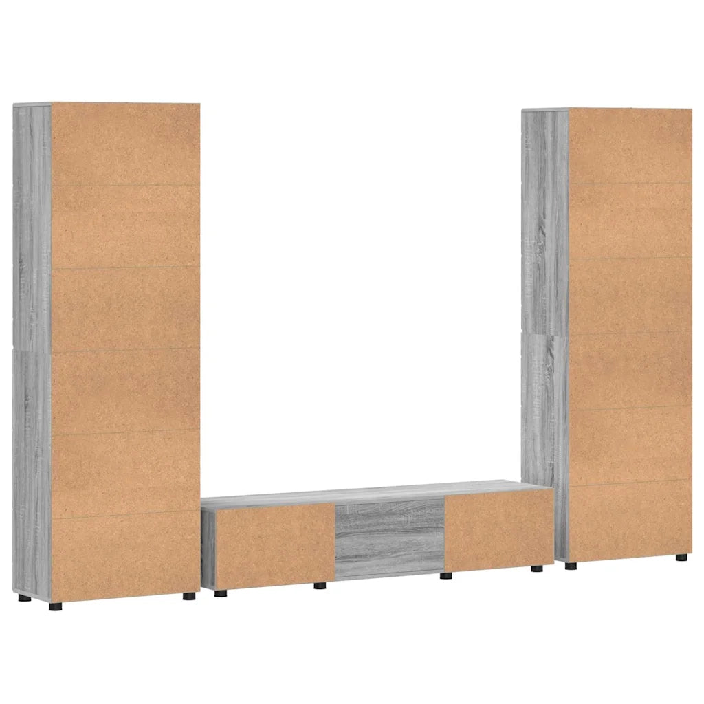 Set mobile TV FLORIN 3 pcs Grigio Sonoma Legno multistrato