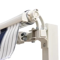 Tenda da Sole a Bracci 2.5x2m Avvolgibile Manuale in Alluminio e Poliestere Blu e Bianco