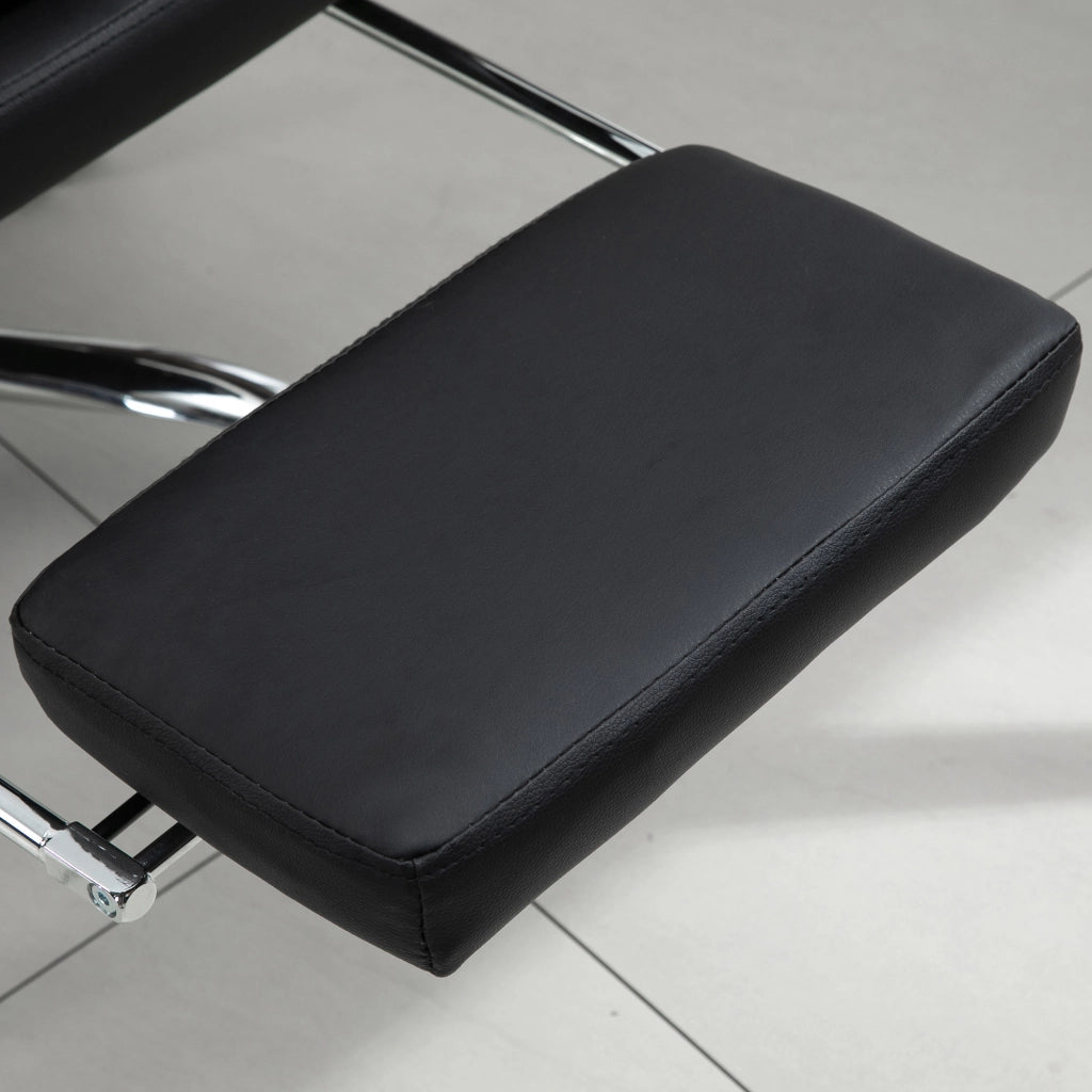 Sedia da ufficio ergonomica reclinabile con poggiapiedi ¨C Xylo ¨C Similpelle nero, braccioli imbottiti