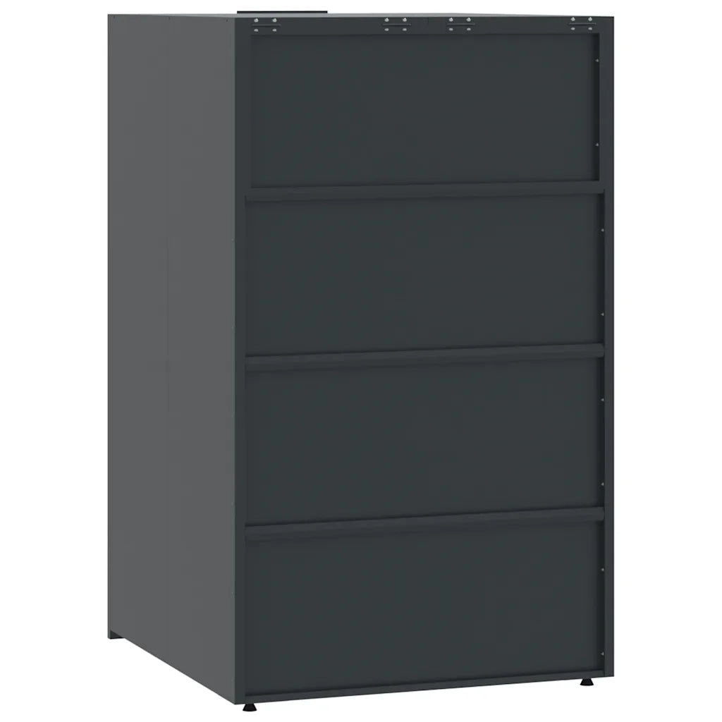 Copribidone con Ruote 6 Bidoni Antracite 414x79x117cm Acciaio 3279986