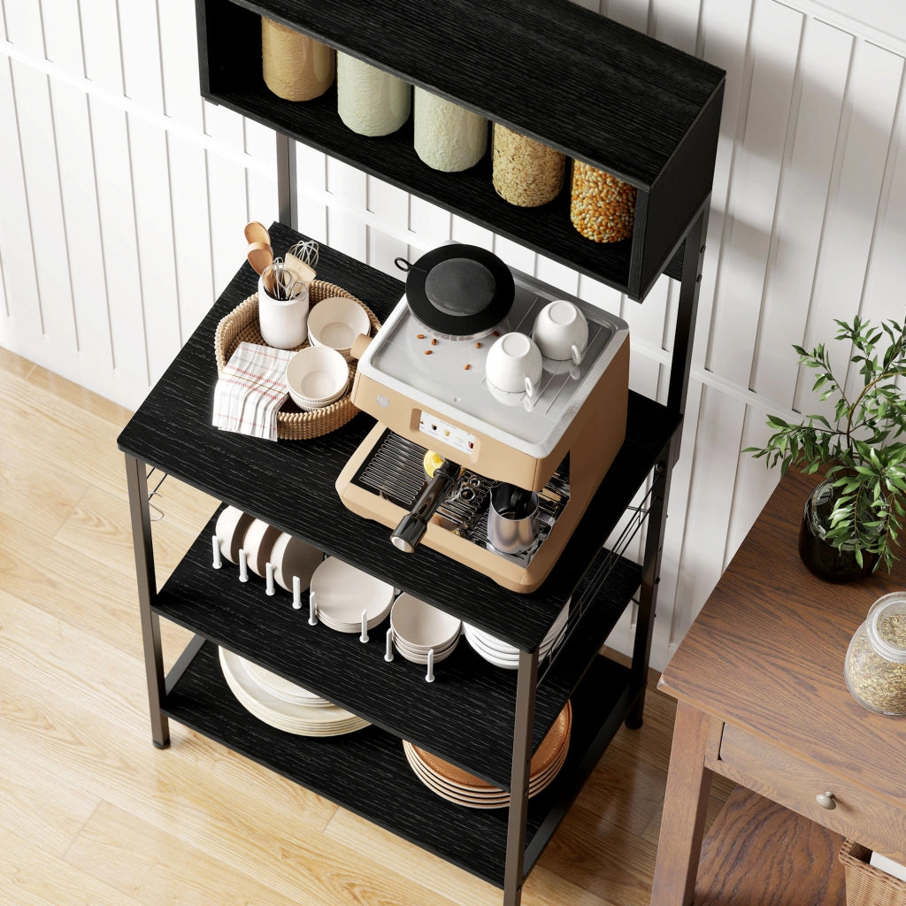 Scaffale da Cucina Stile Industriale ¨C Zephmum ¨C Legno e Acciaio Nero 80x30x180