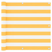 Paravento per balcone frangivista 90 x 400 cm tessuto Oxford bianco e giallo 02_0010083