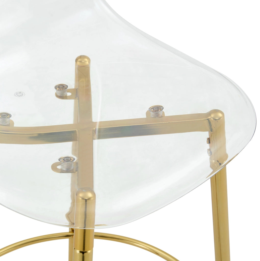 Sgabelli da bar trasparenti set da 2 102 cm oro in metallo per cucina open space