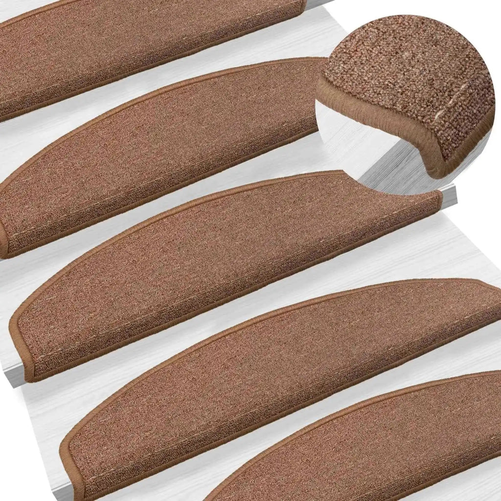 Tappetini per scale autoadesivi Semicircolare 15 pcs Marrone