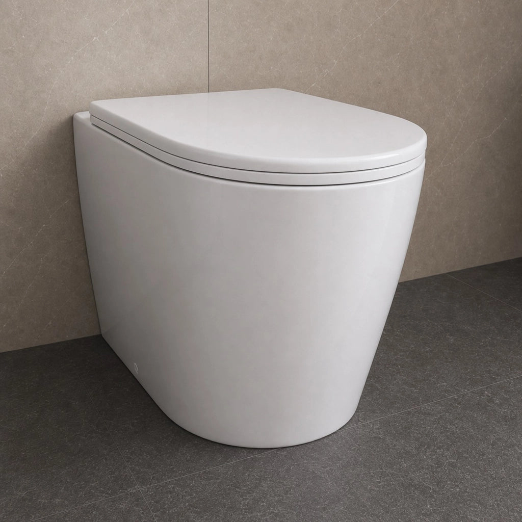 Sanitari ceramica a pavimento filo parete serie giunone bianco lucido *** accessori con sedile standard, confezione 1