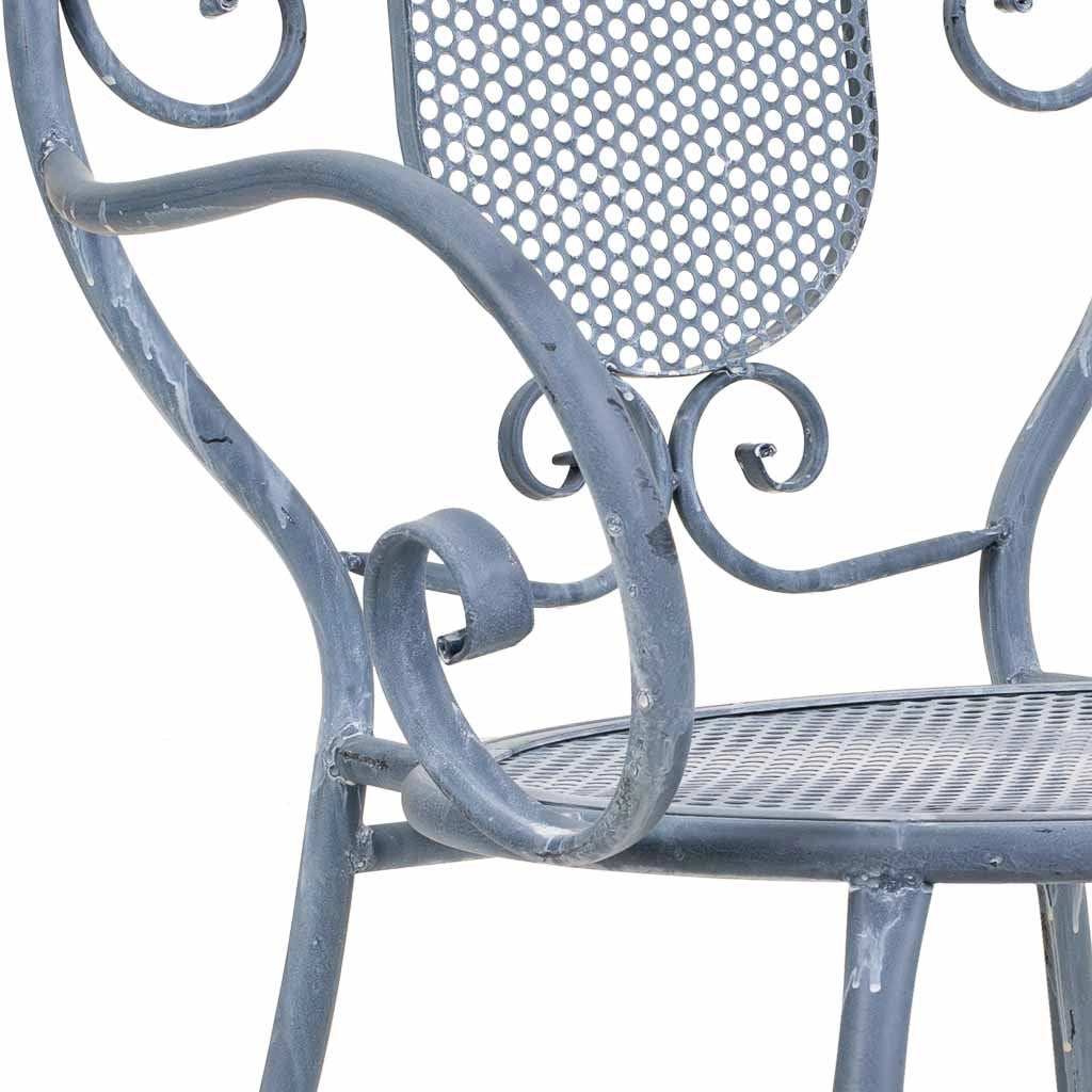 Poltrona in ferro battuto grigio 58x54x88l