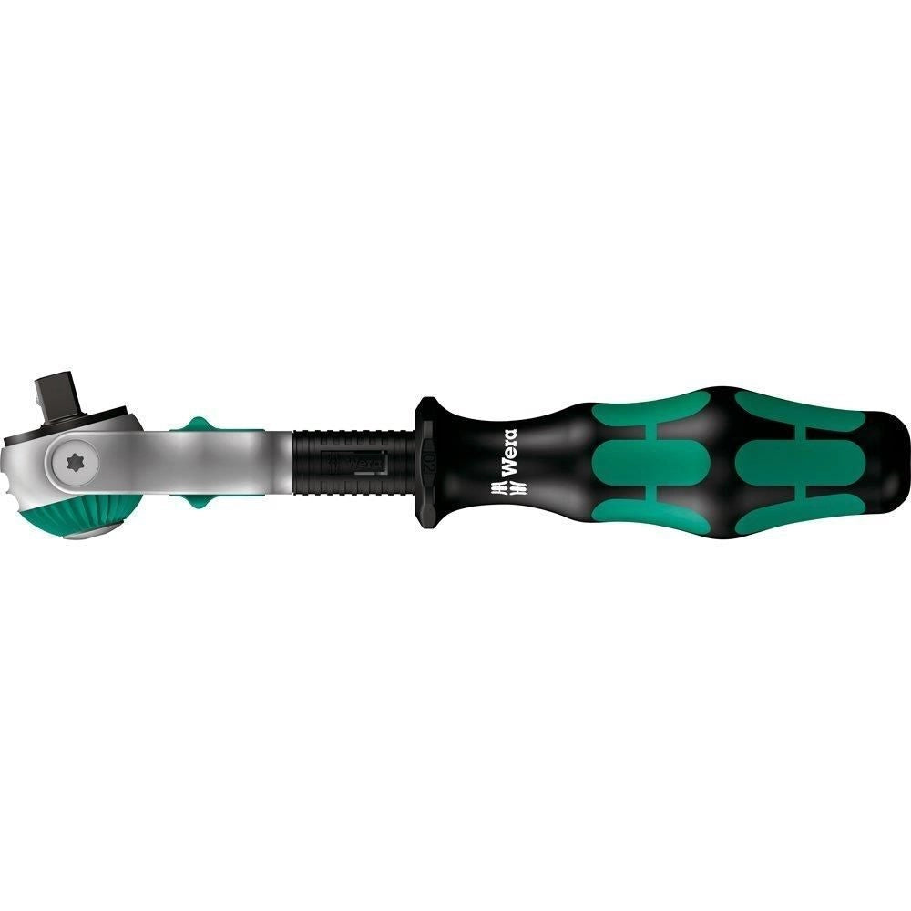 Wera 05003500001 Zyklop Speed Adattatore per bussola 1-4'' con 72 denti angolo di ritorno 5° testa orientabile posizioni fisse 0° 15° 90° colore Nero Verde