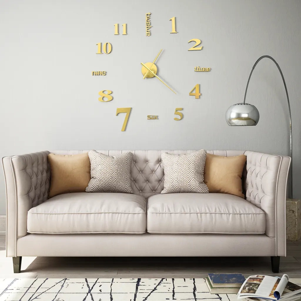 Orologio da Parete 3D in Stile Moderno 100cm XXL Oro 50638