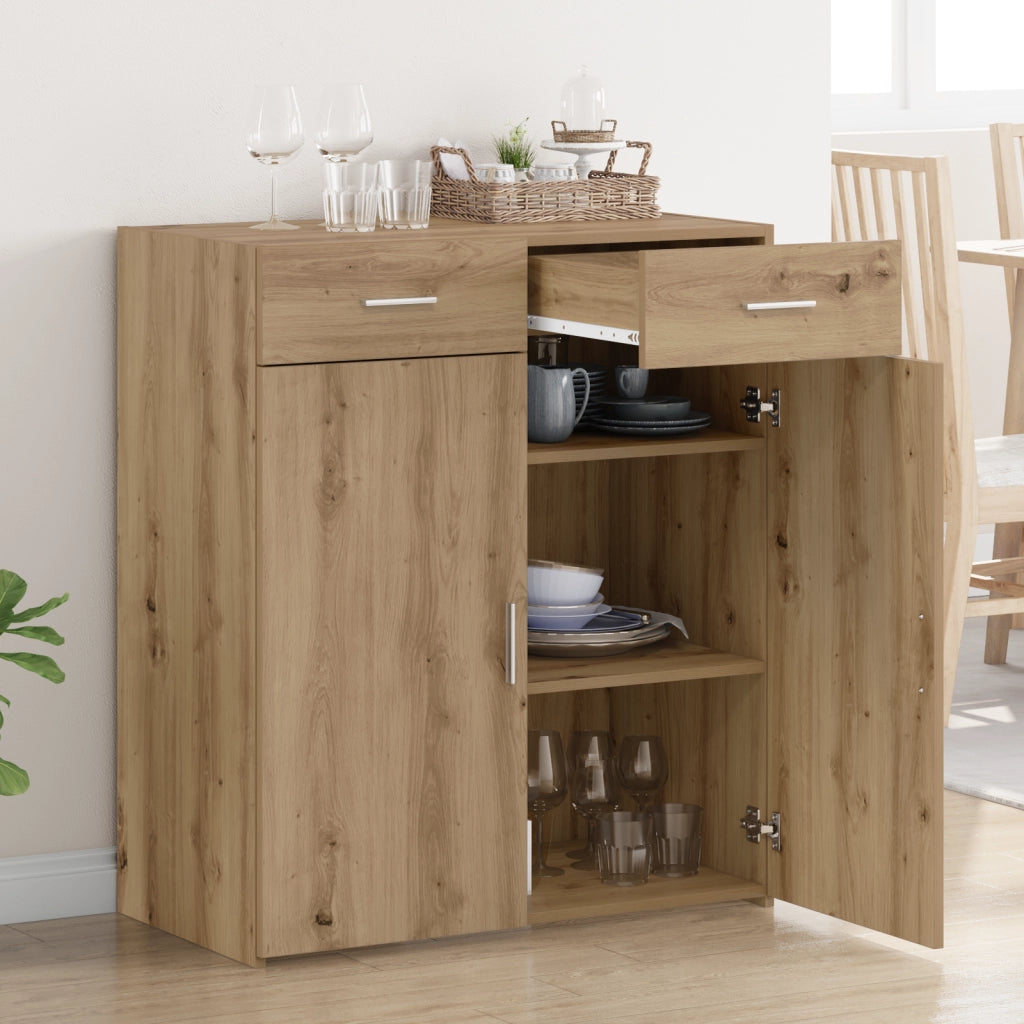 Mobile di Stoccaggio Rovere Artigianale 80x42.5x93.5 cm Legno Ingegnerizzato