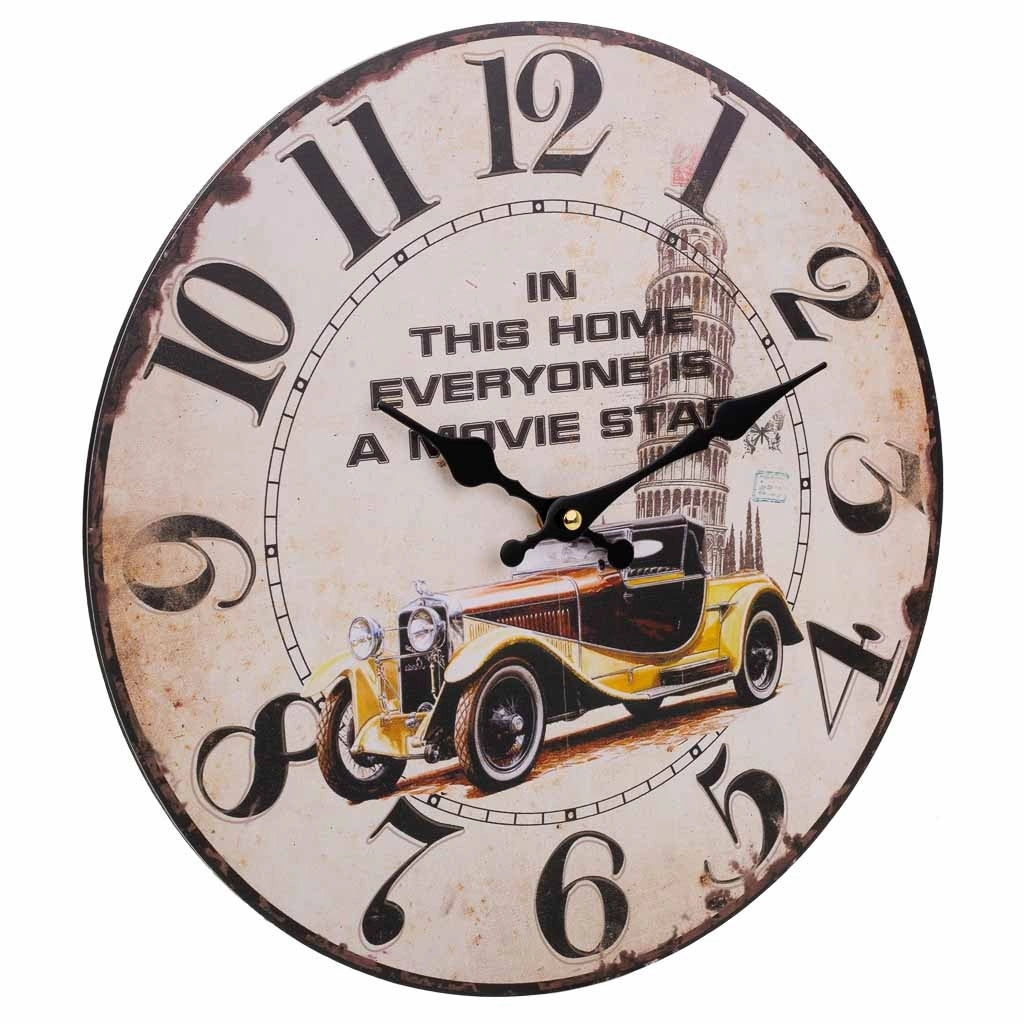 Orologio da parete in legno bianco d34x2h