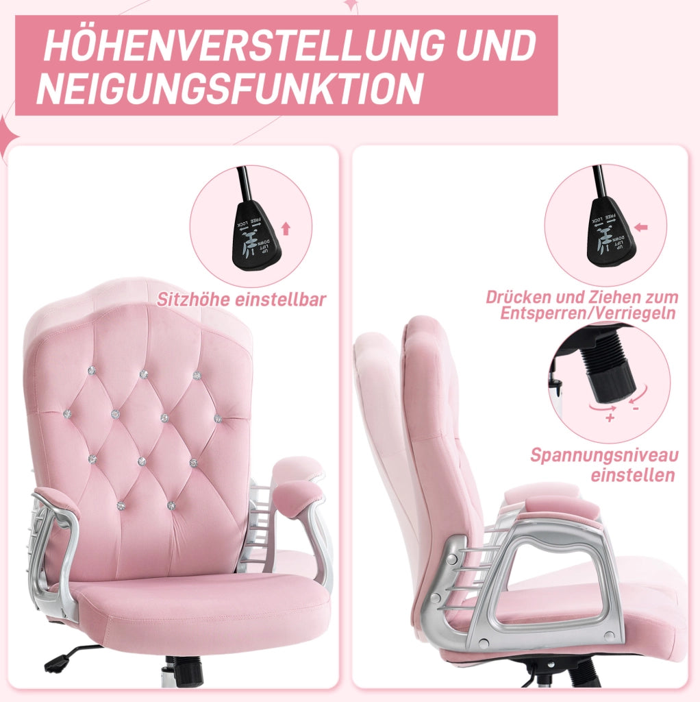 Sedia da ufficio rosa con funzione dondolo