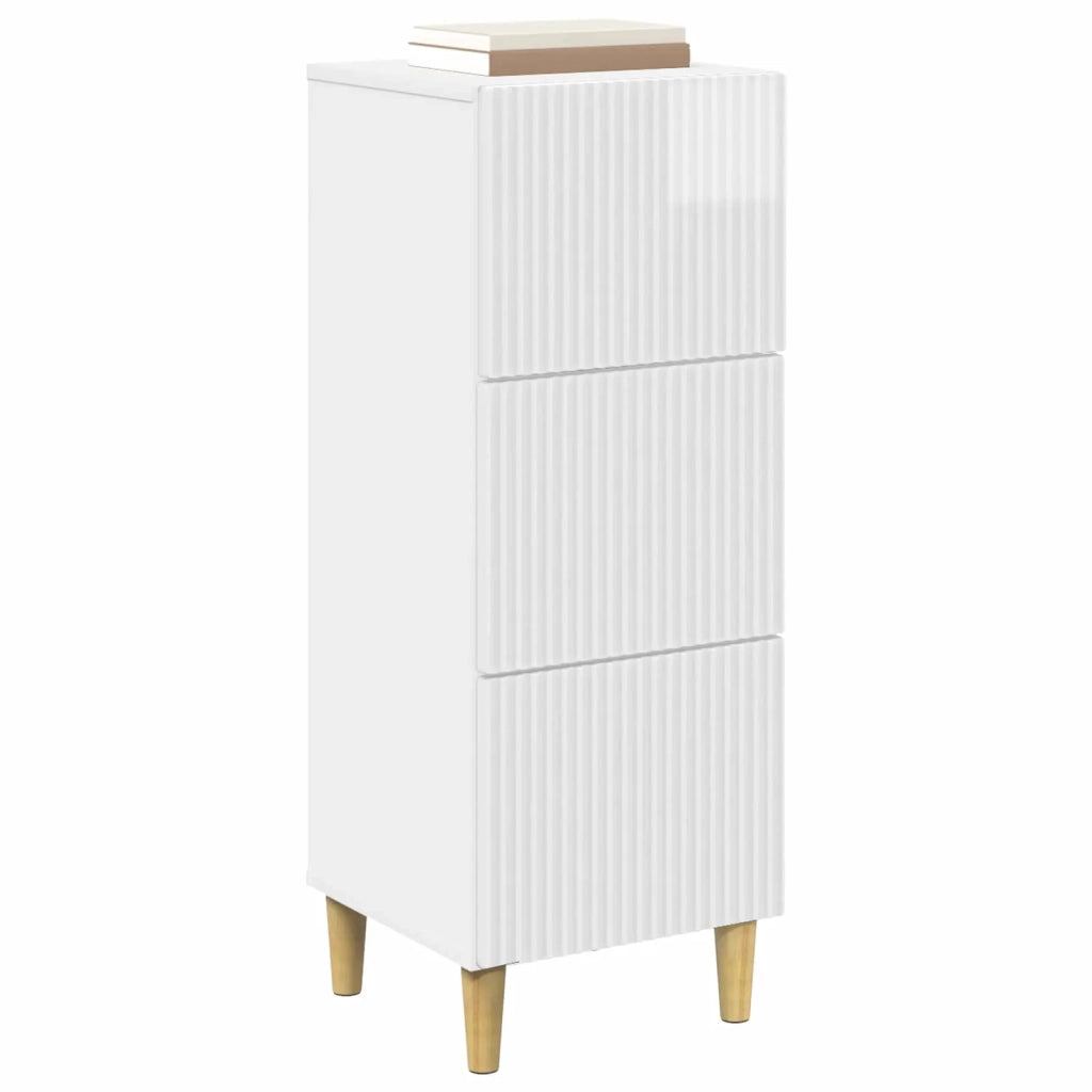 Mobile con Cassetti Bianco Lucido 33 x 34,5 x 90 cm