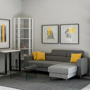 Libreria Angolare Moderna 5 Ripiani 60,3x60,3x205 cm in nobilitato Bianco