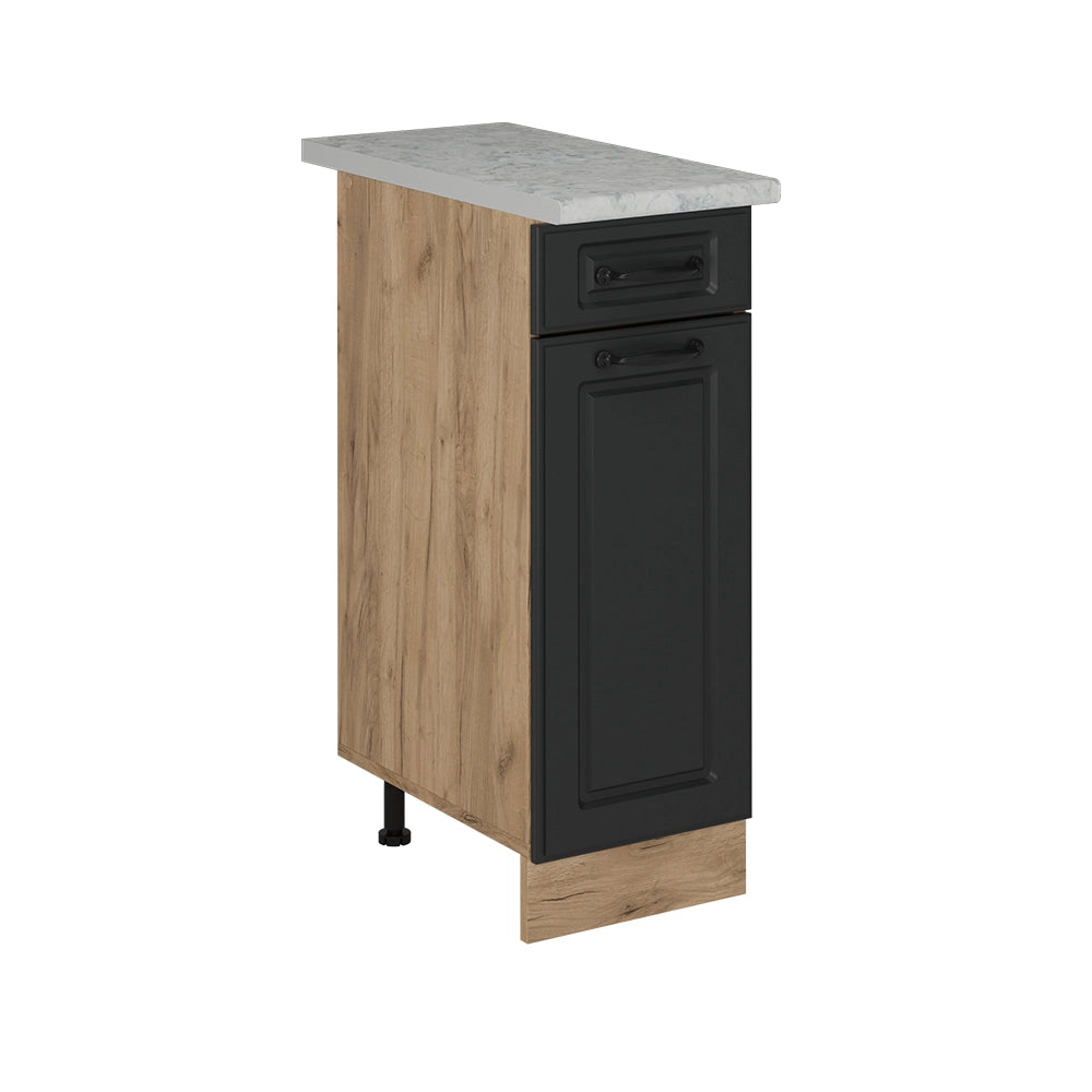 Mobiletto base per cucina R-Line Antracite rustico/Rovere dorato 30 cm PL Marmo Vicco