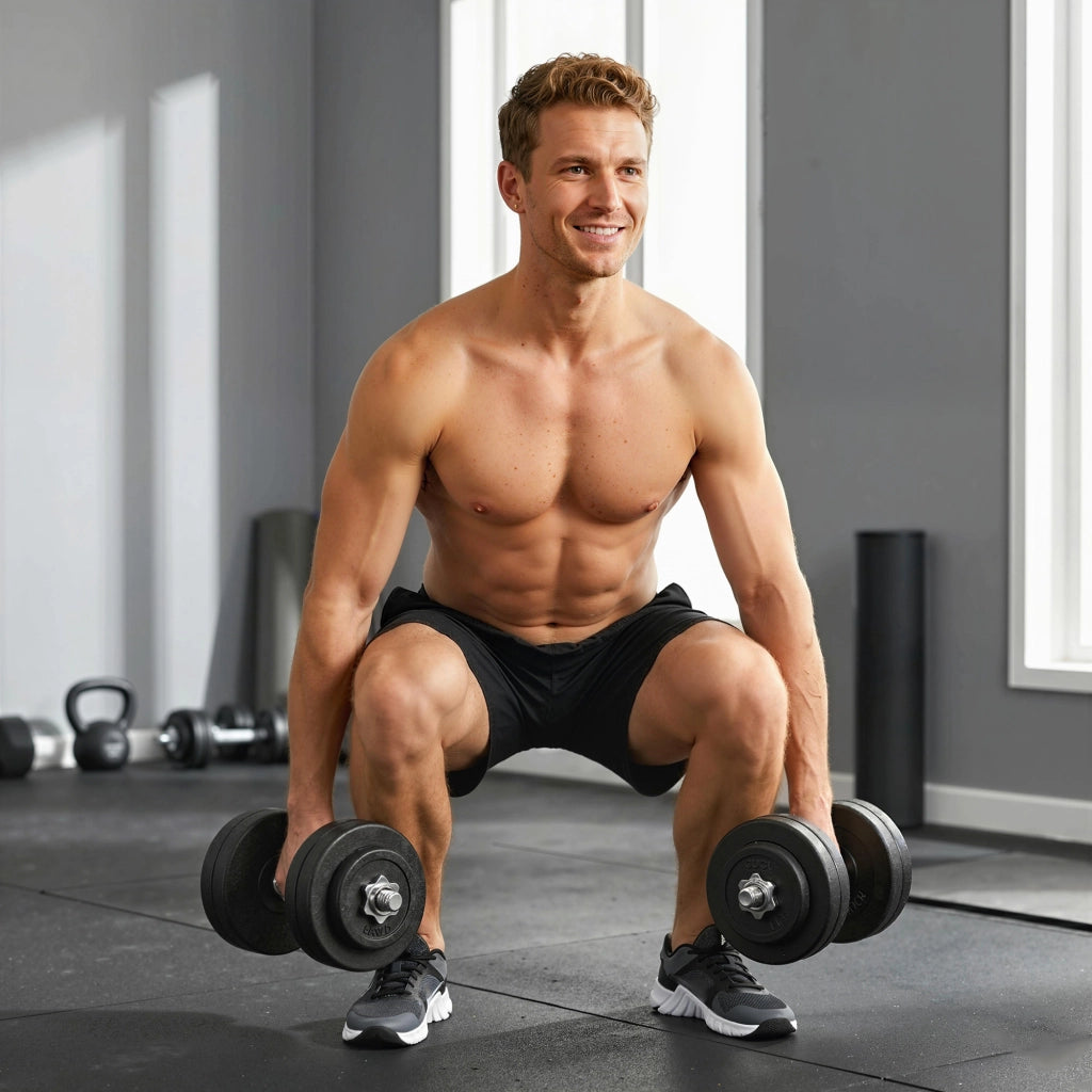 Set manubri da palestra 50 kg ¨C zephmum ¨C acciaio e plastica PE nero