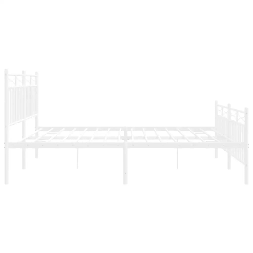 vidaXL Giroletto con Testiera e Pediera Metallo Bianco 183x213 cm