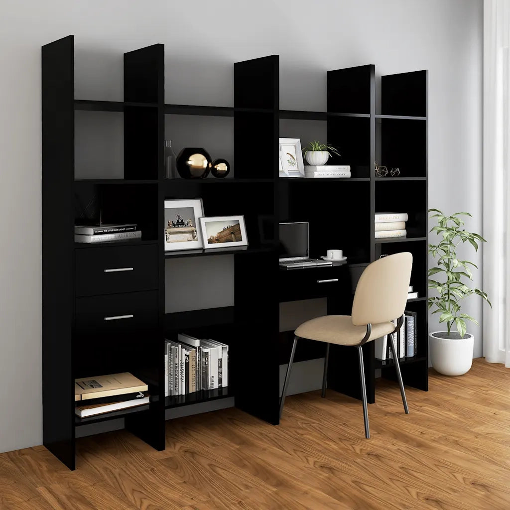 Libreria Nera 60x35x180 cm in Legno Multistrato 803408