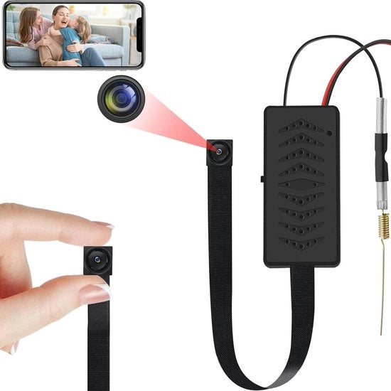 Camera di Sorveglianza Mini - Wi-Fi 1080p HD - Camera Mini Wi-Fi 24 GHz e 5 GHz con App e Avviso di Movimento - Microcamera per Interno e Esterno per Sicurezza Casa e Giardino - Formato Compatto