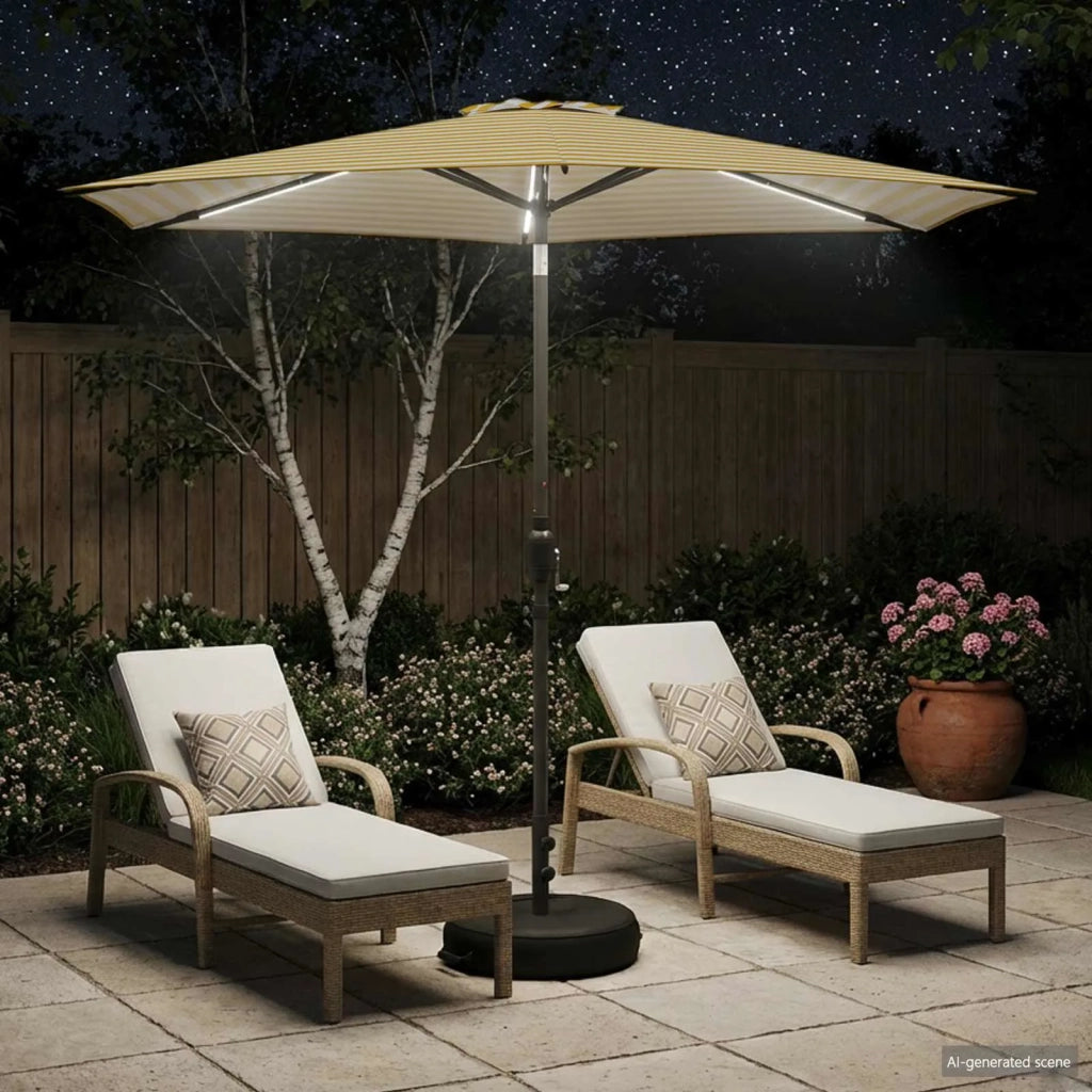 Parasol da Giardino con Luci LED 270 x 270 cm Poliestere 42036264