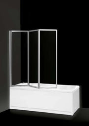 Box vasca 3 pannelli pieghevole a libro, cristallo trasparente 133/134 cm CAROLA