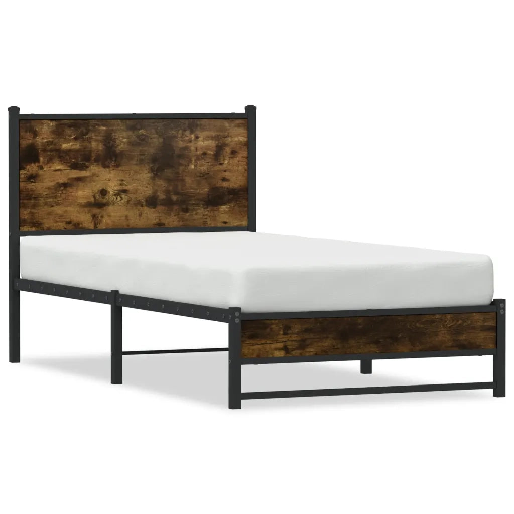 Giroletto senza Materasso in Metallo-Struttura Letto Rovere Fumo 100x200 cm 877522