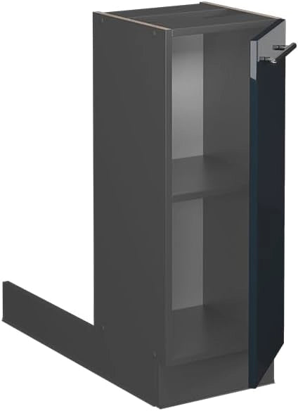isola cucina Fame-Line, Blu scuro lucido/Antracite, 30 cm senza piano di lavoro