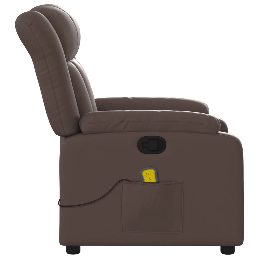 Poltrona Massaggiante Reclinabile marrone in Similpelle 373569