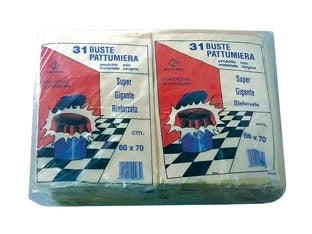 SACCO PATTUMIERA CON LACCIO DI CHIUSURA GIALLO PZ.31- - cm.60x70 gr.600 - 20 confezione CP