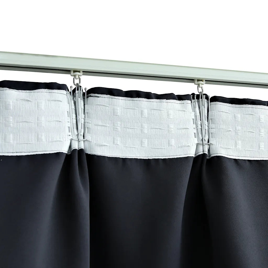 Tende Oscuranti con Ganci 2 pz Antracite 140x175 cm cod mxl 65796