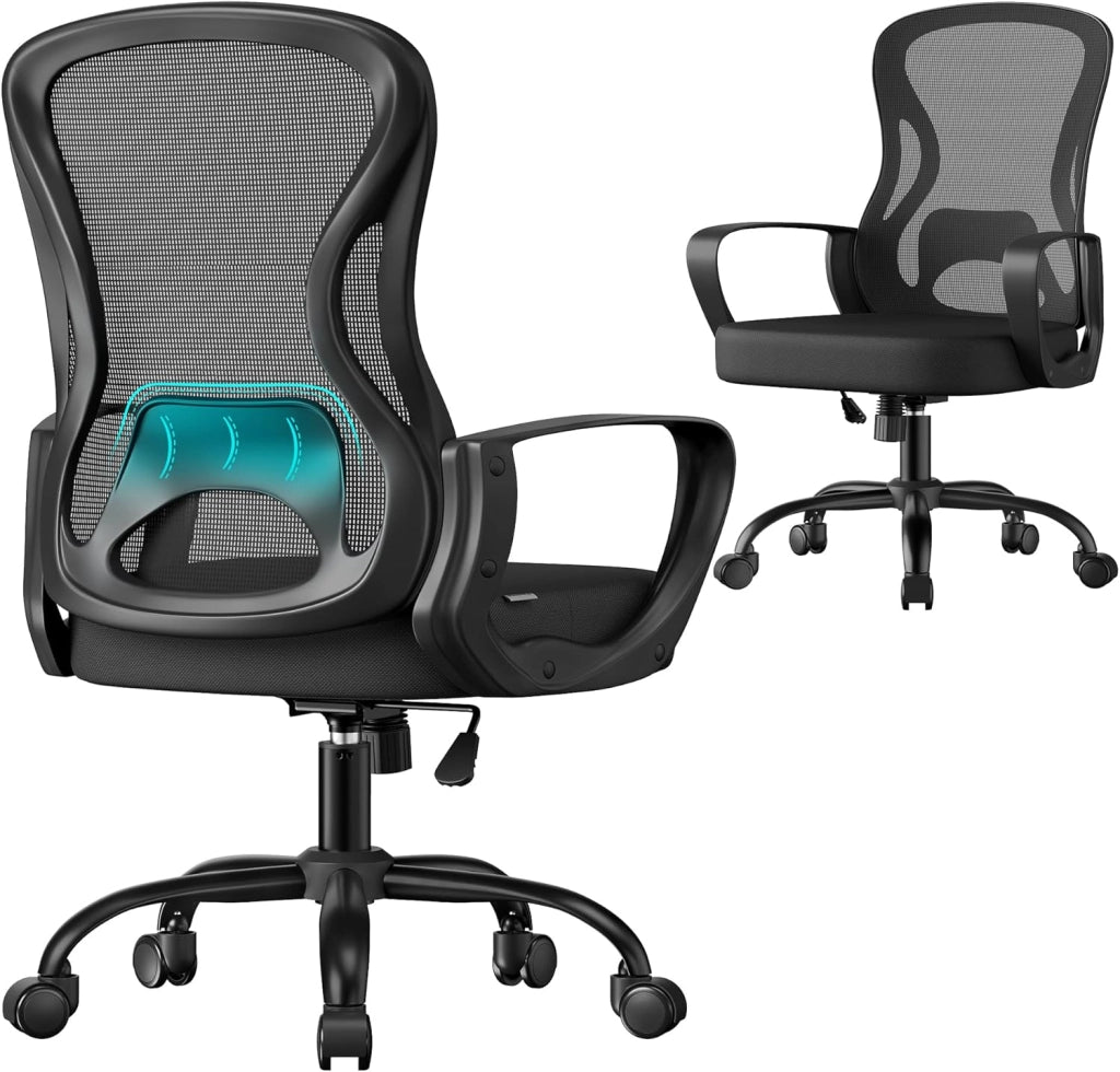 SONGMICS Sedia Ergonomica da Ufficio, Sedia Computer, Tessuto Rete a Doppio Strato, Braccioli Sollevabili, Supporto Lombare Adattabile, Poggiatesta Regolabile, per Studio, Grigio Tortora OBN041G01