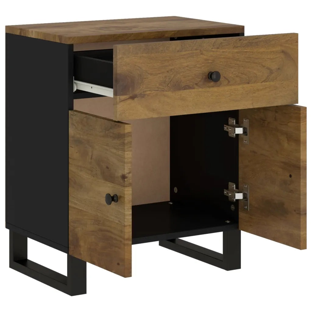 Comodino 50x33x60cm Legno Massello di Mango e Legno Multistrato 350671
