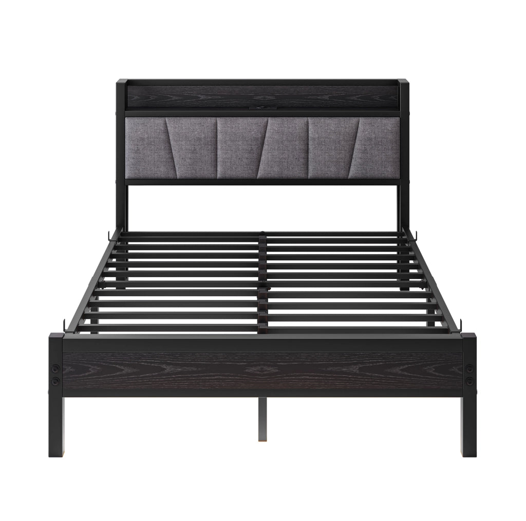 Letto matrimoniale 140x190 cm con LED, USB e presa