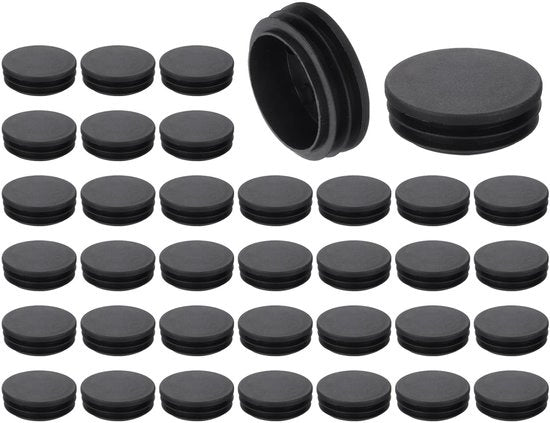 Fili di chiusura 36 pezzi - Ronde plastica 48 mm - Gomma nera PE - Chiave di flessibilità - Protezione pavimento - Dampening shock - Facile da installare - Bocchette di chiusura