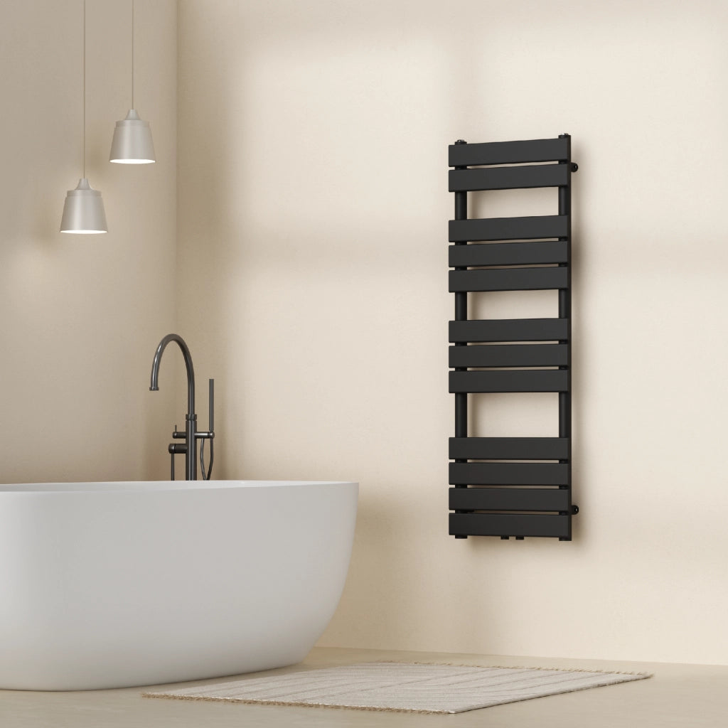Scalda Asciugamani da Parete Voss ad Acqua Calda 120 x 40 cm Nero [neu.haus]
