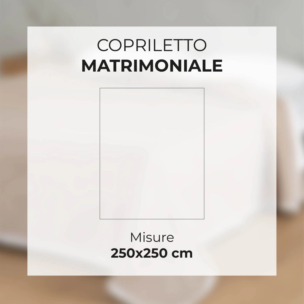 Copriletto Trapuntato Matrimoniale 250x250 cm in Microfibra con Balza in Pizzo, Imbottitura Primaverile Estiva 100 g/m² Grigio