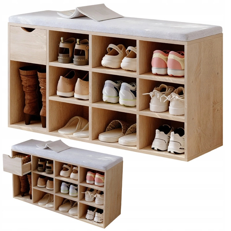 ARMADIETTO PER SCARPE CON SEDUTA SONOMA PANCA PER INGRESSO CON CASSETTO 100 CM