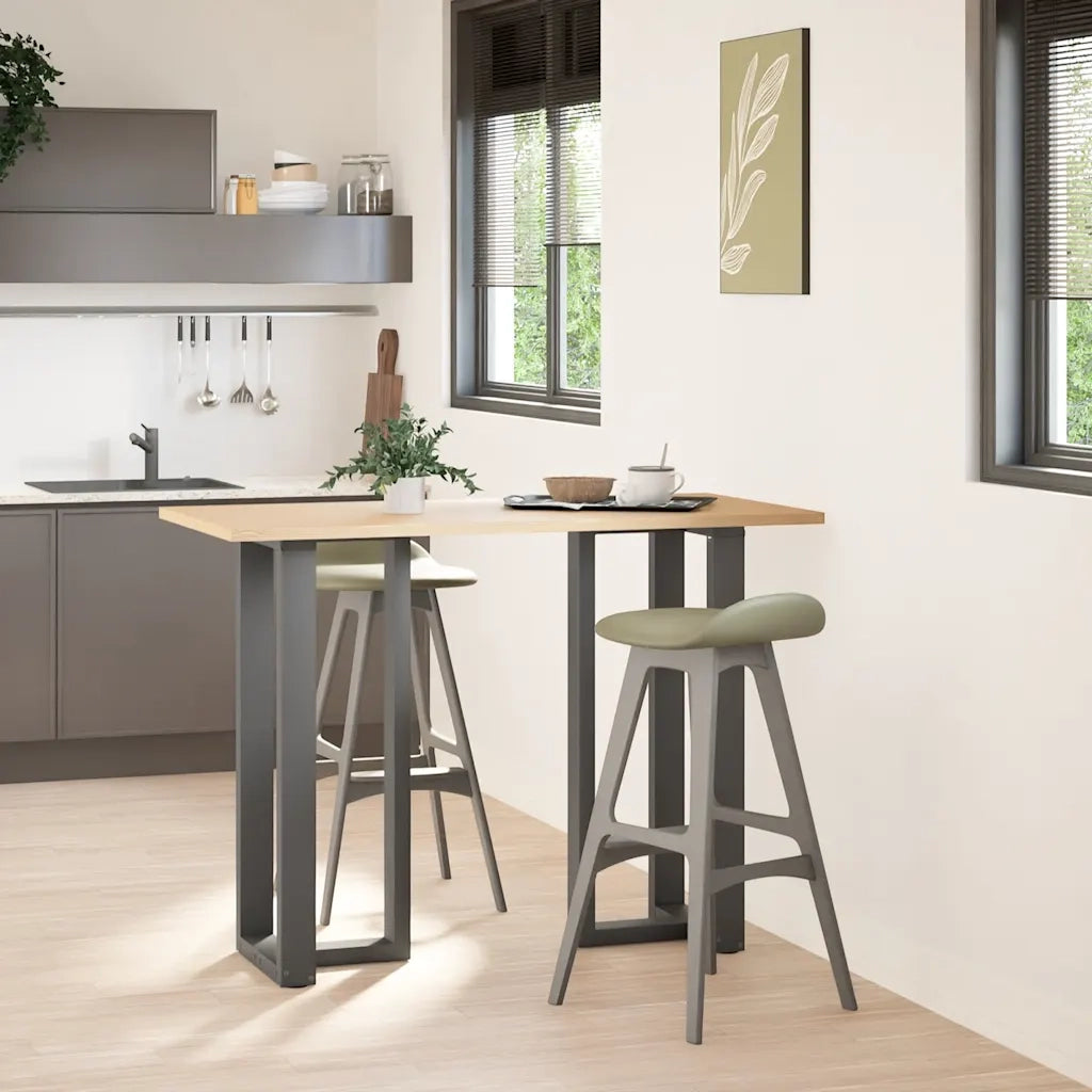 vidaXL Gambe per tavolo da bar a forma di T 2 pz Antracite 50x35x(100-101) cm Acciaio