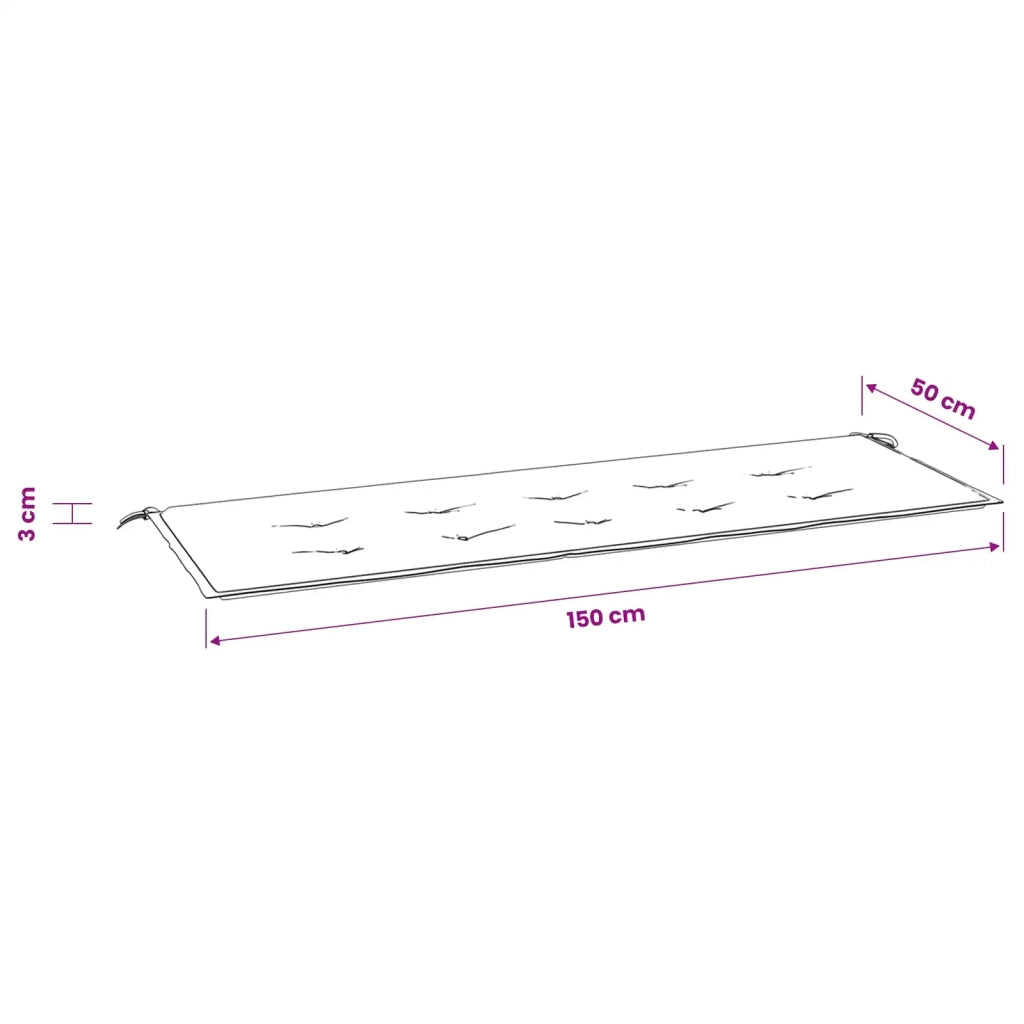 Cuscino Panca Giardino Multicolore 150x50x3cm in Tessuto Oxford 361159