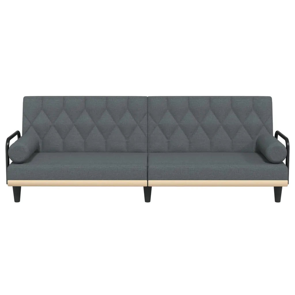 Divano Letto con Braccioli Grigio Scuro in Tessuto 351938