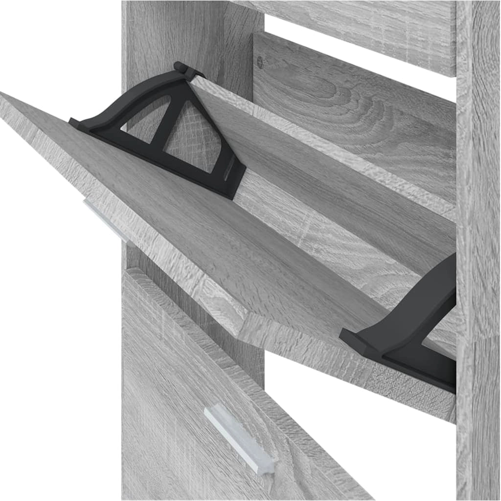 Scarpiera mobiletto portascarpe mobile per ingresso/corridoio/soggiorno legno Sonoma 59 x 17 x 169 cm grigio 02_0022072