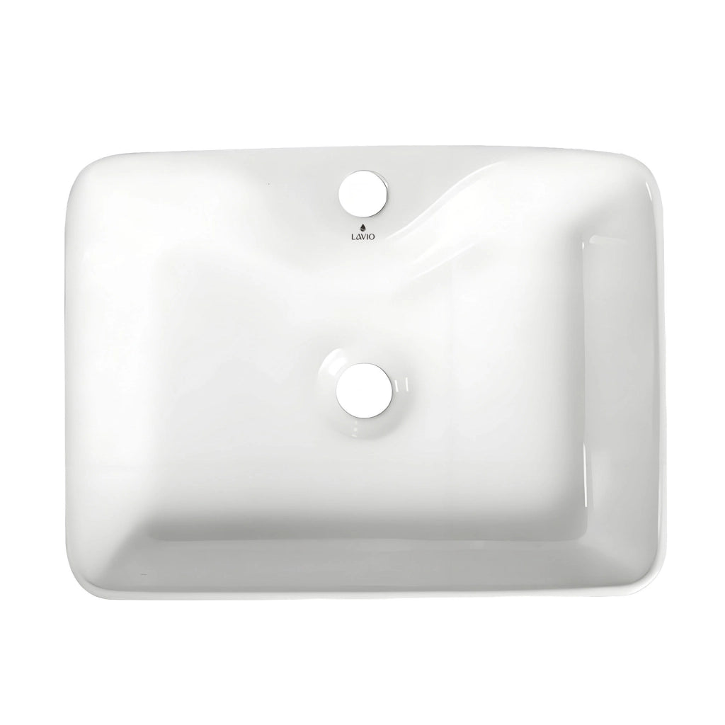 Lavabo da appoggio rettangolare AURA ceramica 47 cm Bianco