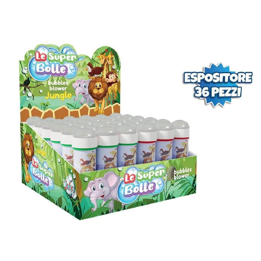 Trade Shop - Bolle Di Sapone Giungla Jungle Confezione 36 Flaconi Da 50ml Gadget Party 806611 -