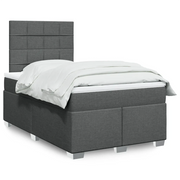 Giroletto a Molle con Materasso Grigio Scuro 120x200 cm Tessuto