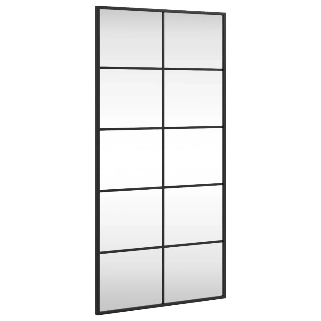 Specchio da Parete-Specchio a Muro-Specchio Decorativo Nero 50x100 cm Rettangolare in Ferro