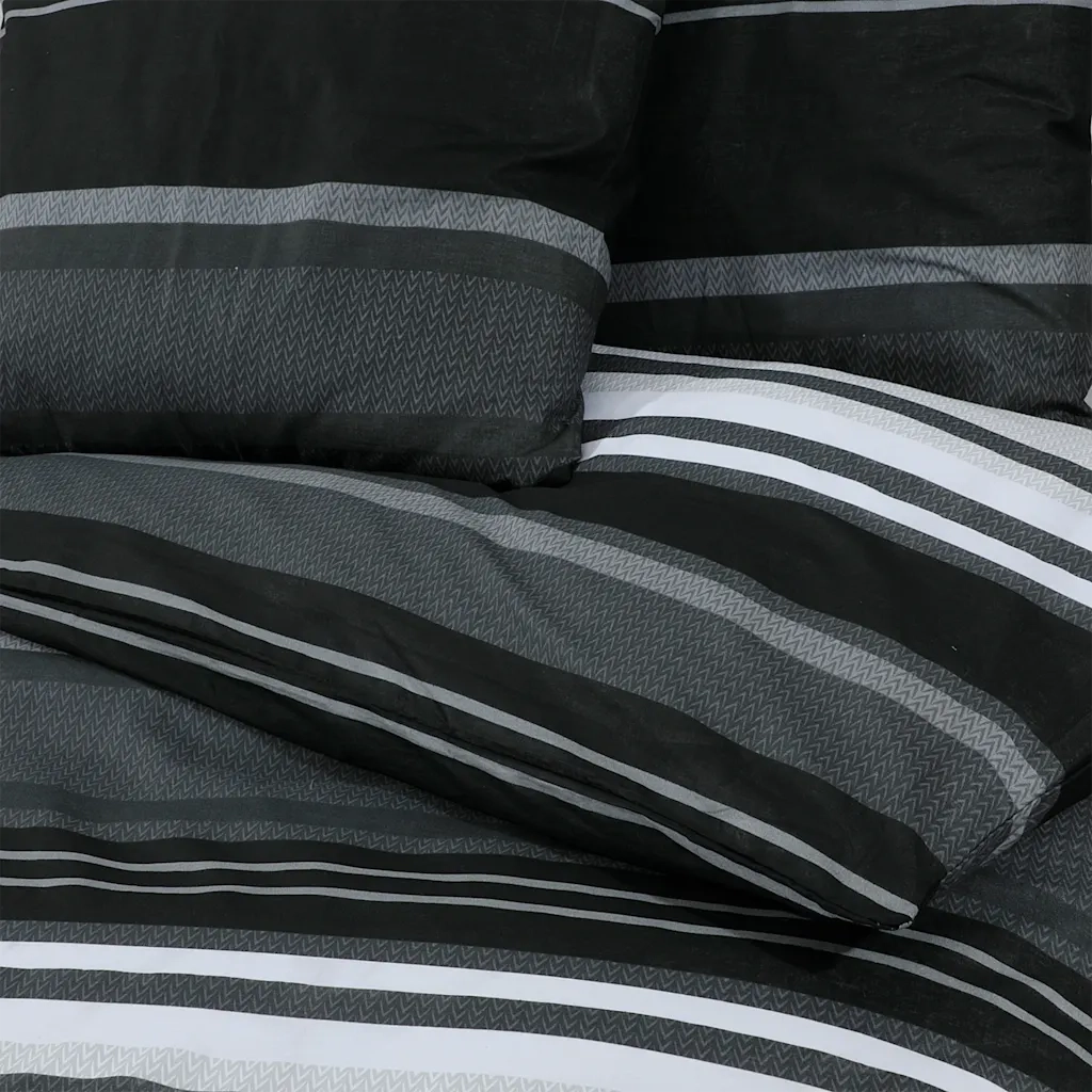 Set Copripiumino Nero e Bianco 240x220 cm in Cotone CFW5823235