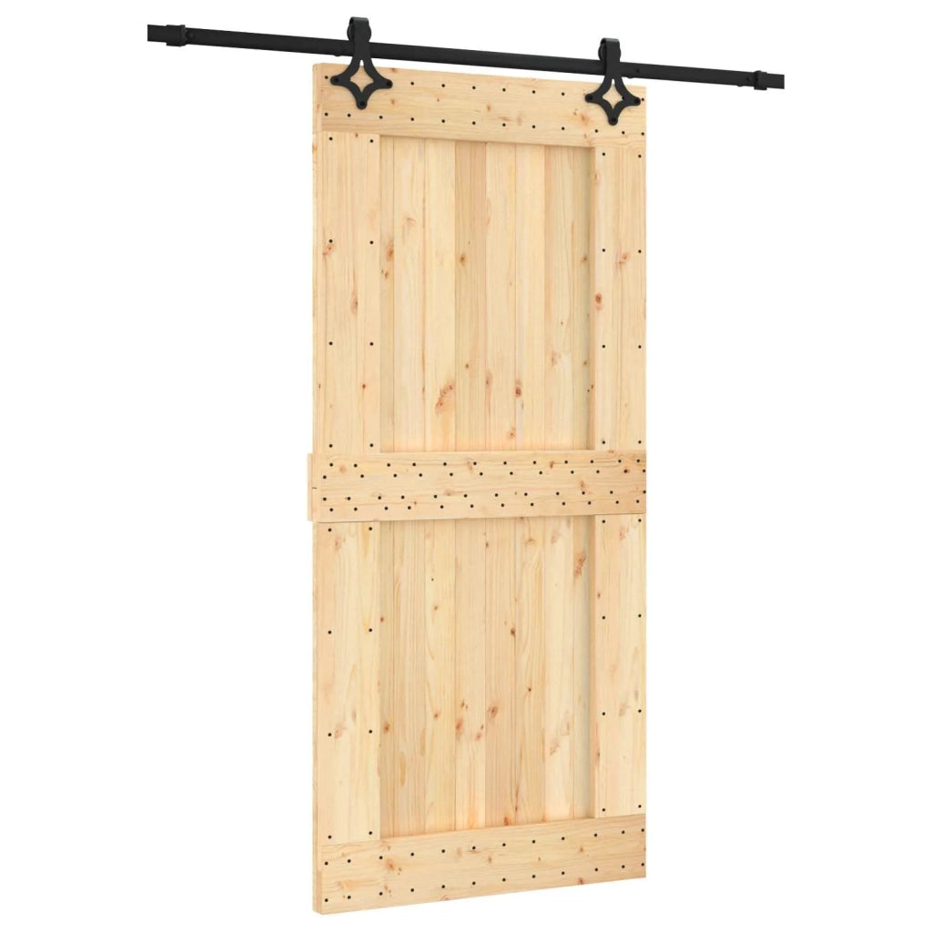 Porta scorrevole Naturale e Nero 95 x 210 cm 3445071