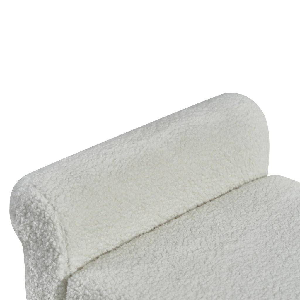 Pouf contenitore con coperchio sollevabile, in tessuto e piedi in legno, stile nordico bianco 106 × 51 × 33 cm