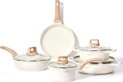 Set di pentole 9 pezzi, padella 24 cm, pentola acciaio 1,5 l, padella 20,28 cm 2,3 l / 3,8 l, padella antiaderente 24 cm con coperchio, pentola per cottura a induzione, completa di accessori.