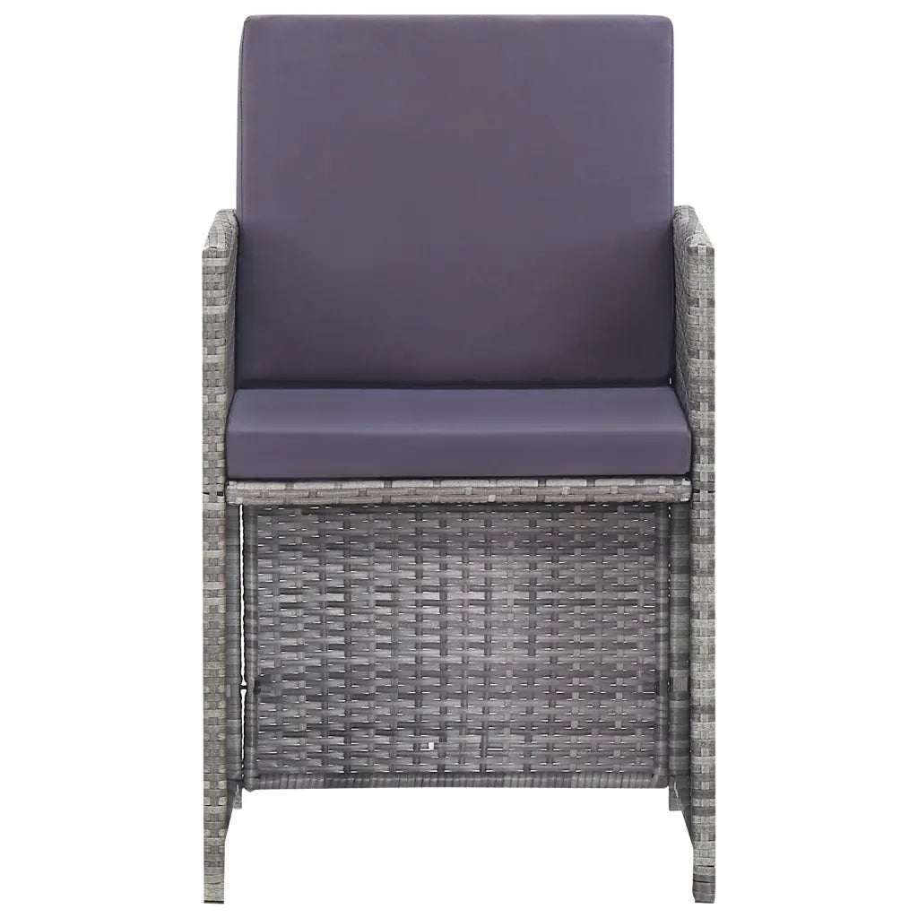 Set da Pranzo da Giardino 11 pz Polyrattan e Acacia Antracite 46370